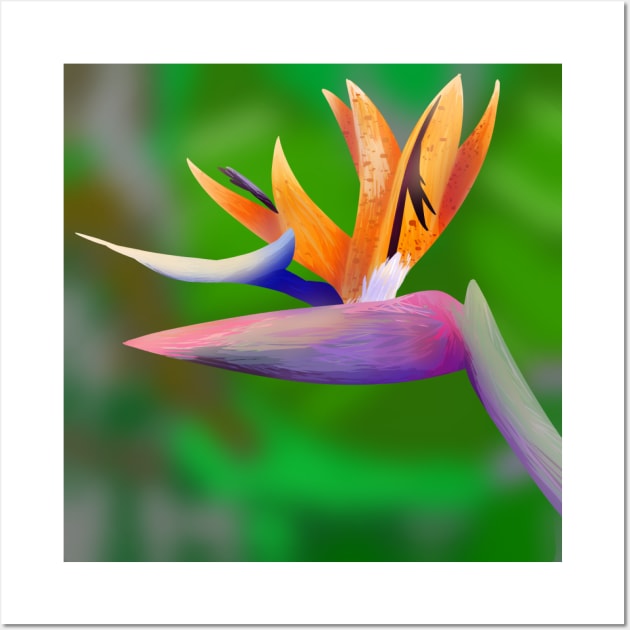 Bird of Paradise Flower Wall Art by VazMas Design